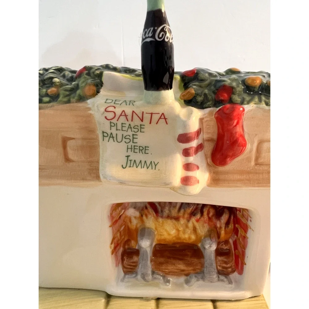 Vintage 2002 Coca Cola Salt & Pepper Shakers Limited Holiday Portraits Santa Dog